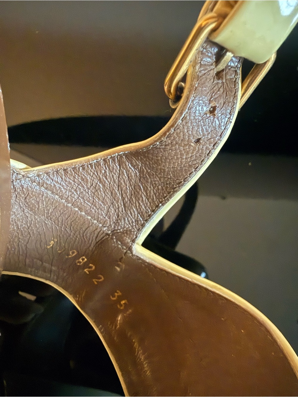 Gucci Yellow Leather Block Heel Slingback Sandals with Gold Horsebit - Picture 6 of 8